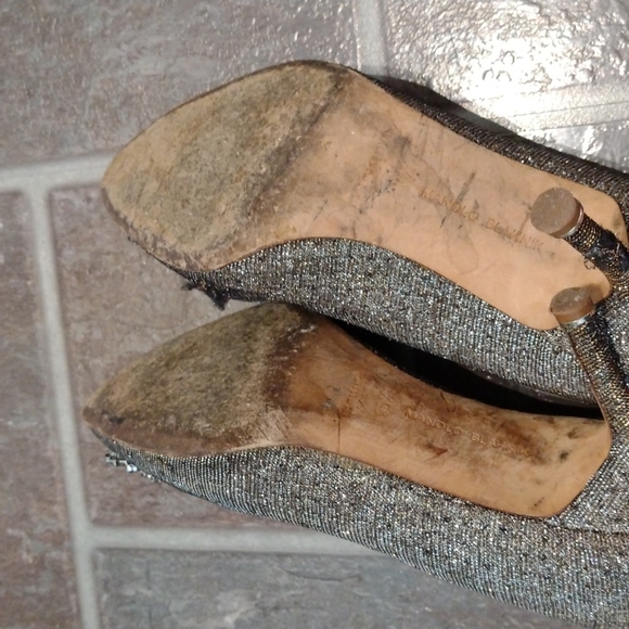 manolo blahnik hangisi crystal glitter pump heel size 36.5 size 6 - Picture 11 of 17